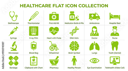 healthcare, medical, hospital, clinic, doctor, nurse, medicine, health, healthcare icon, medical icon, flat icon, icon set, medical set, healthcare set, medical symbols, first aid, stethoscope, syring