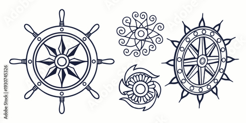 Intricate and diverse mechanical gears and wheels in a symmetrical arrangement