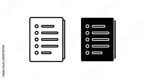Checklist icons in outline and solid styles, representing tasks, planning, and organization