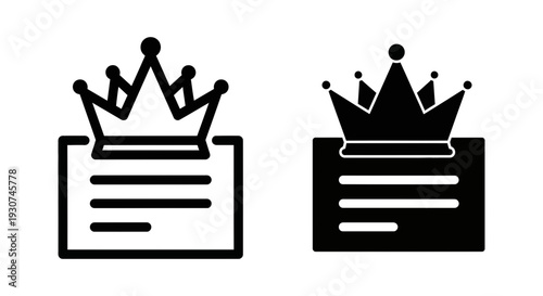 Certificate and crown icons, symbolizing achievement, excellence, and recognition