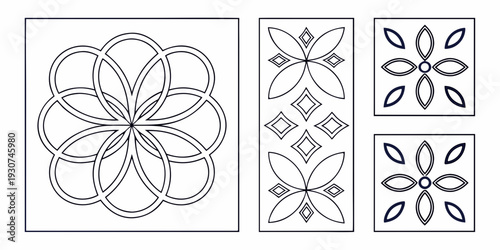 Intricate geometric patterns showcasing symmetrical designs and artistic symmetry.