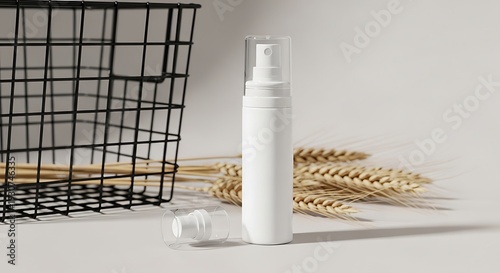 Wallpaper Mural A white bottle with a clear cap next to wheat Torontodigital.ca