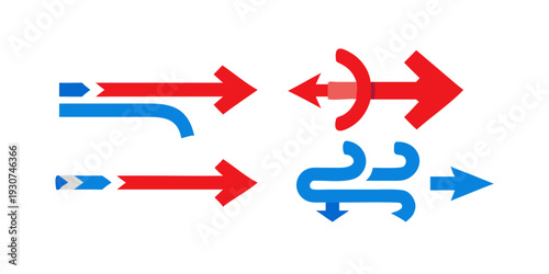 Arrows demonstrating various directions and their corresponding color codes