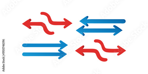 Colorful arrows illustrating different types of relationships and interactions between entities