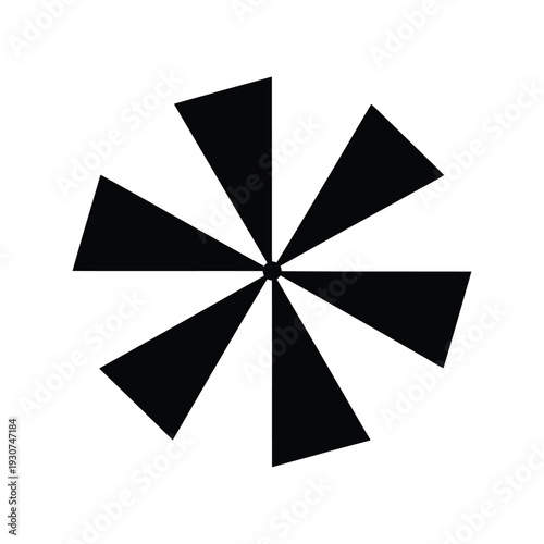 Abstract geometric starburst vector silhouette icon isolated on white background