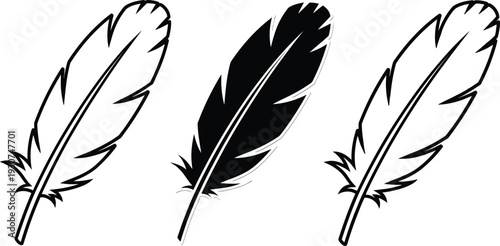 Three feathers illustration