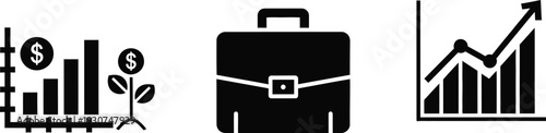 Business growth and finance icons