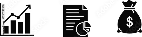 Financial growth and investment icons