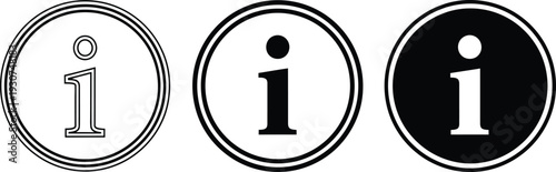 Information icons in different styles and colors
