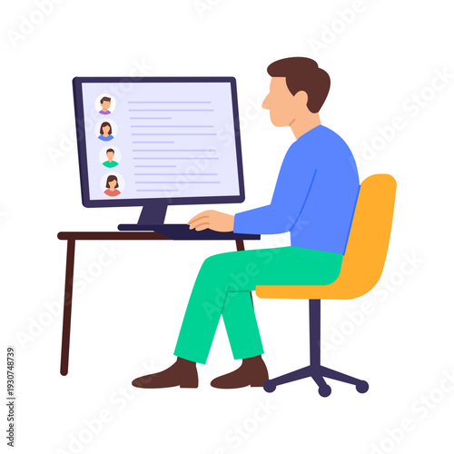 CRM Modernization, upgrading customer systems with advanced technology, Flat vector character illustration