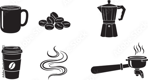 Coffee Culture & Cafe Icon Vector Set