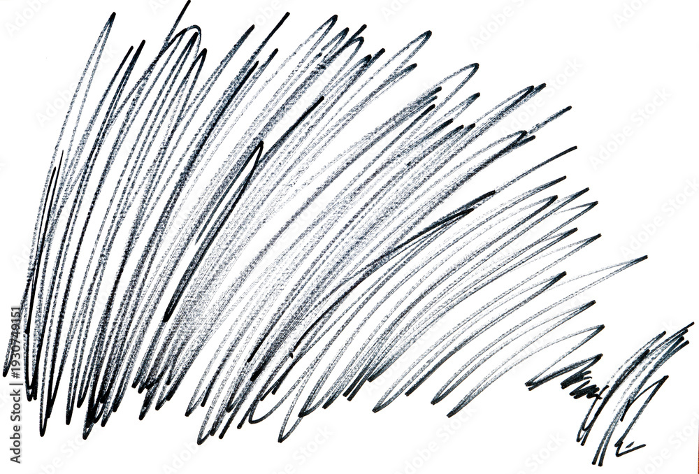 Fototapeta premium Lines hatching grunge graphite pencil background and texture isolated on white, design element