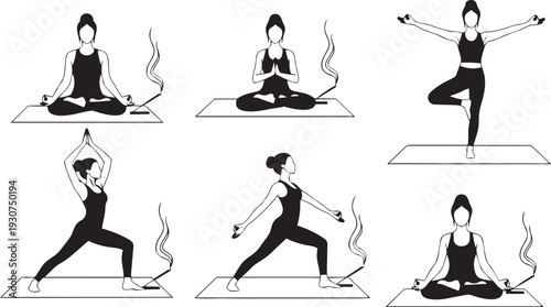 Zen Yoga Poses and Meditation Wellness Set