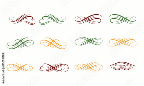 Collection of colorful abstract infinity symbols and swirls