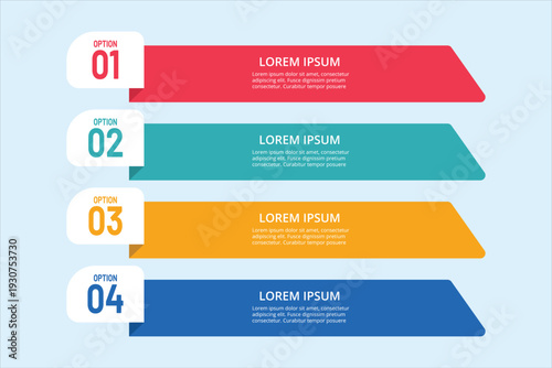 Set of modern infographic banners with different colors for business steps and data visualization