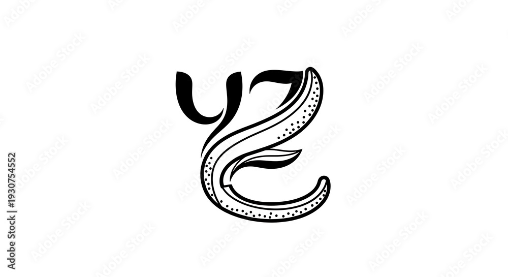 Fototapeta premium Art Nouveau Style YZ Monogram Luxury Brand Icon