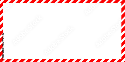 Worn warning sign red and white stripes frame, industrial background