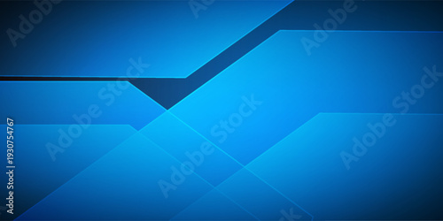 Abstract Blue Technology Background with Cyberpunk Geometric Overlays. vector illustration