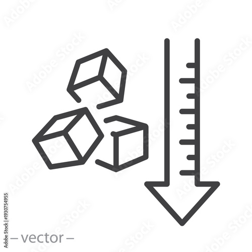 low level sugar icon vector