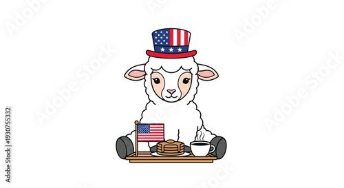 American Patriot Sheep with Pancakes on Trail Snack