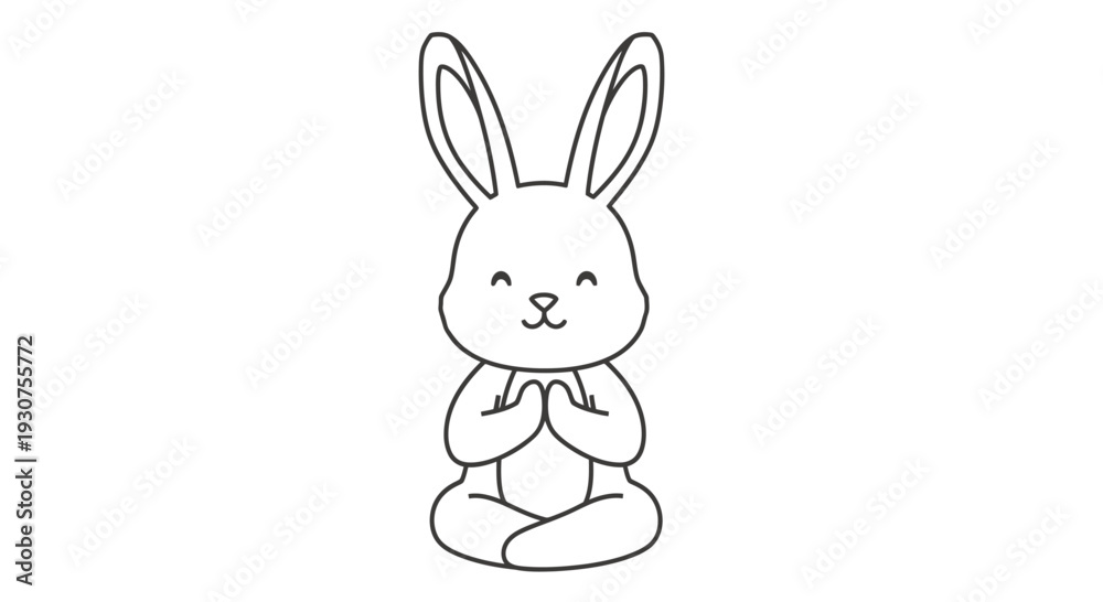 Obraz premium Cute Meditating Bunny