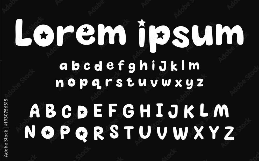Obraz premium Creative Bubble Lettering Set for Nursery and School Art