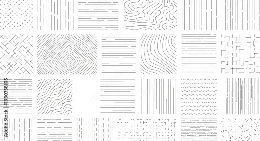 Fototapeta premium Collection of Abstract Line Patterns and Textures.