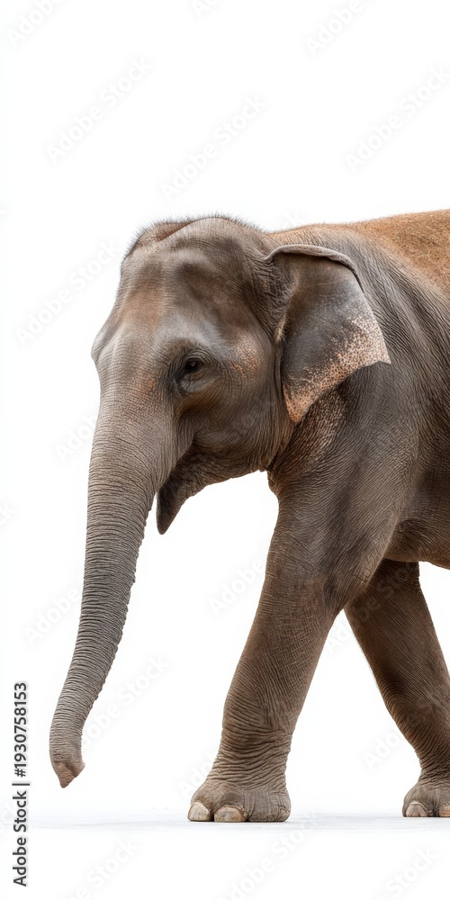 Fototapeta premium Majestic asian elephant on white background