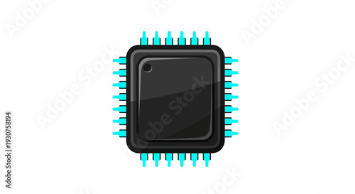 Closeup of a computer microchip.