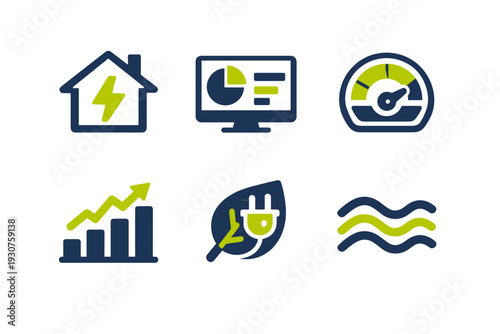 Bolt energy usage image simple dashboard generation icon vector no smart electricity