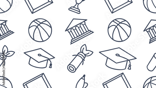 Education and sports icons for learning and achievement