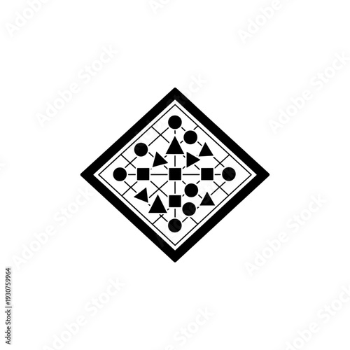 An ace of spades playing card features a digital qr code symbol and barcode technology icon for mobile data scanning in a modern web game illustration