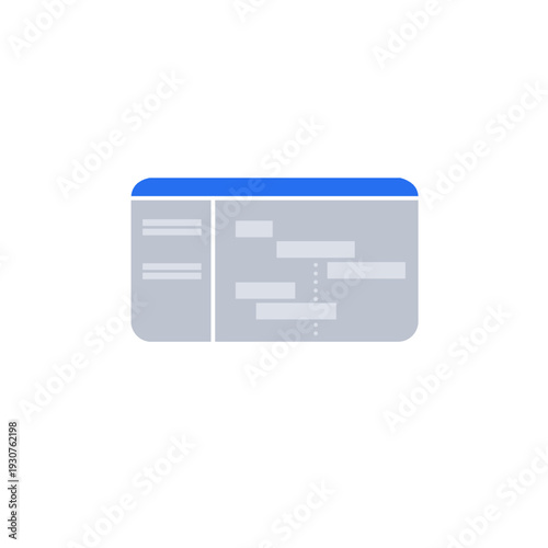 Gantt chart icon for project timeline, scheduling, and progress visualization.