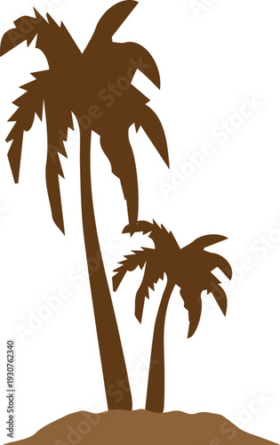 Palm Tree Island Silhouette Logo Vector