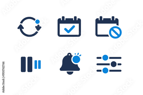 Week simple icon renewal vector image text notification bell generation numbers no