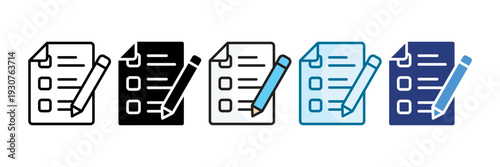 Exam Preparation Icon Set Multiple Style Collection