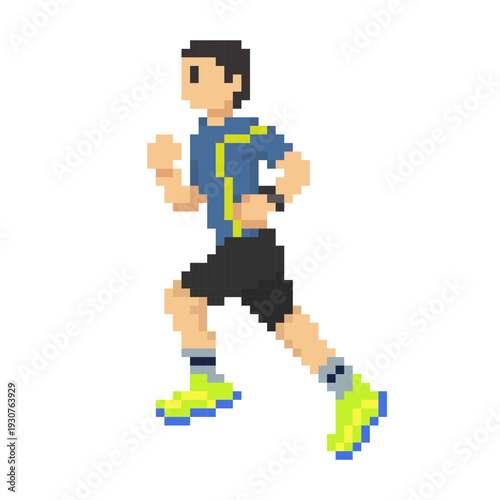 running sport man pixel art