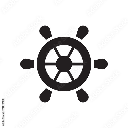 Ship helm icon vector, filled flat sign, solid pictogram isolated on white. Symbol, logo illustration.