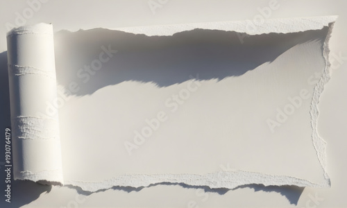 horizontal ripped white paper edge background