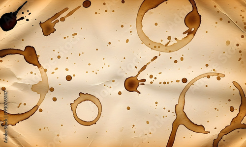coffee splash stained paper texture background