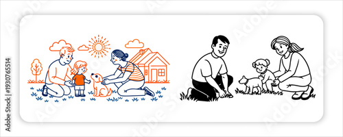 Family Portrait of Happy Parents Giving Their Children Piggyback Rides, Capturing Love, 
Laughter, and Beautiful Togetherness in Nature