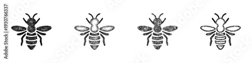 Sketch wasp icon design set