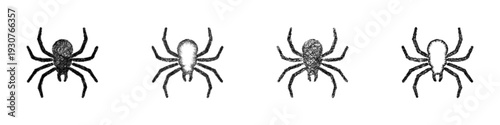 Sketch spider icon design set