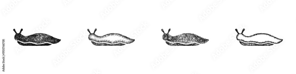 Obraz premium Sketch slug icon design set