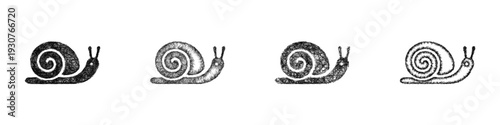 Sketch snail icon design set