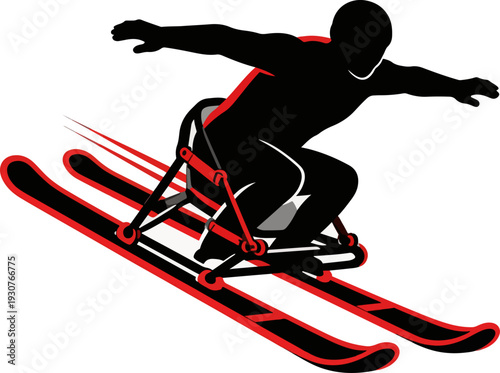 ski4.epsWheelchair Ice Hockey Winter Sport Silhouette