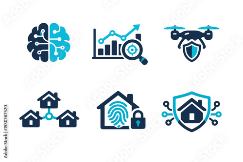 Labels image symbol intelligent vector security platform icon numbers detection generation simple