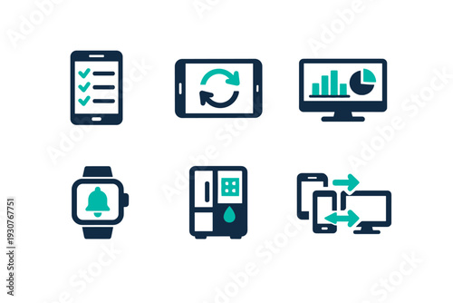 White sync scalable simple icon smartwatch vector screen reminder generation image desktop
