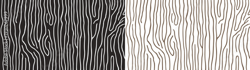 Dual tone wood grain vertical line patterns in white and brown on dark and light grounds
