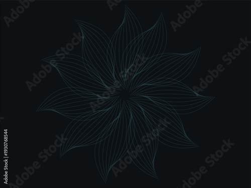 A dark green pixelated and blurry image of a fractal or a microorganism on a black background